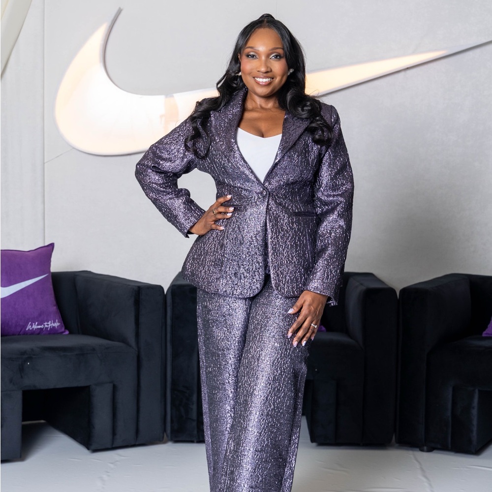 AKIRA Shimmering Purple Pantsuit - Picture 3 of 3